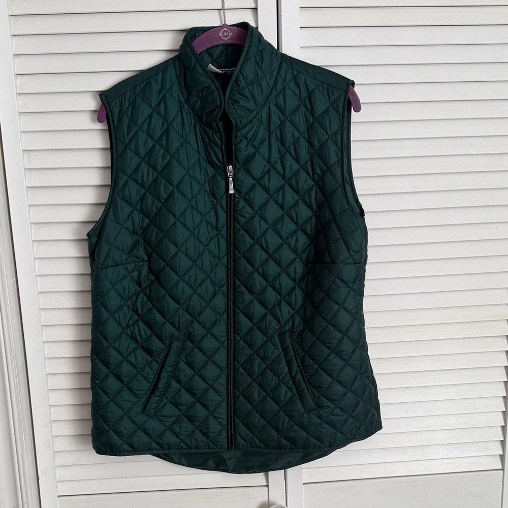 Karen Scott Dark Green Quilted Vest